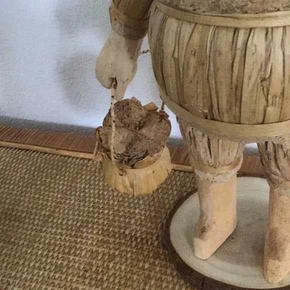 In excellent condition, vintage hand made corn husk Santa .